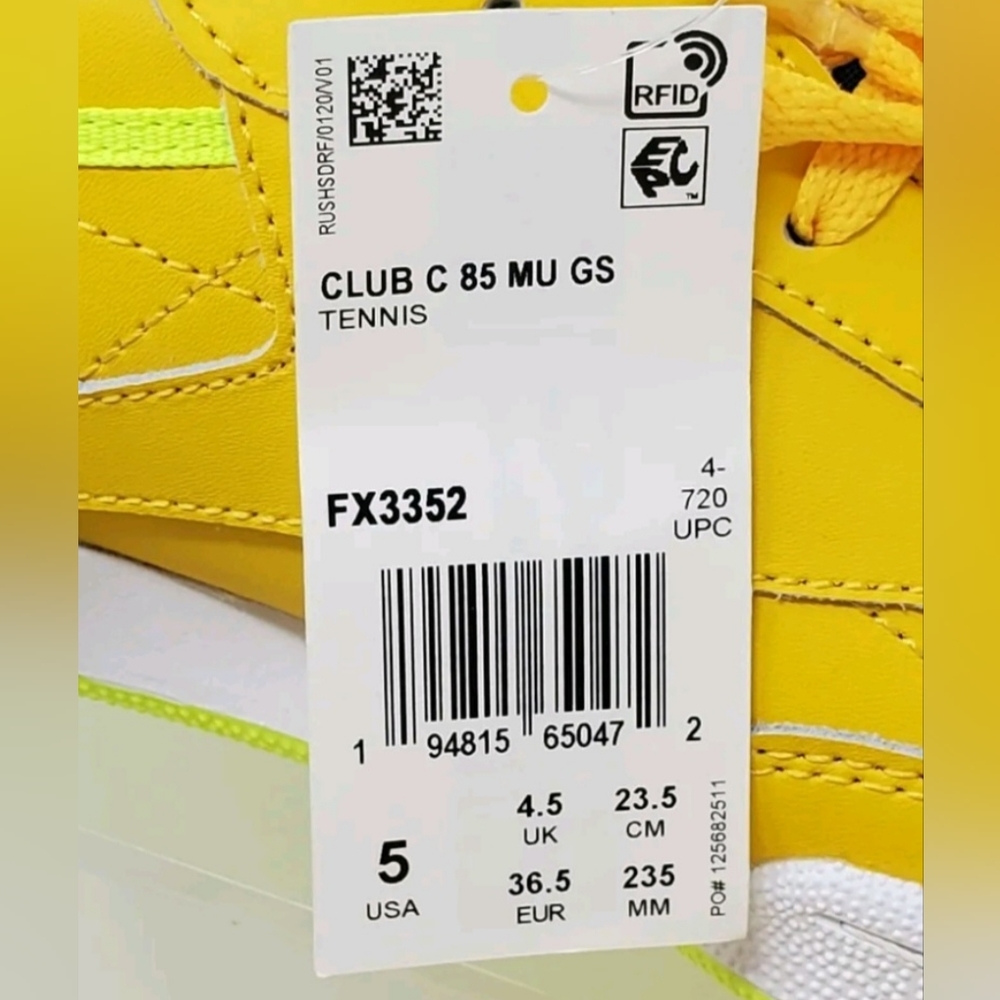 Reebok Club C 85 MU GS Minion Sneaker Tennis Youth Size 5 Yellow FX3352 New - Picture 9 of 9